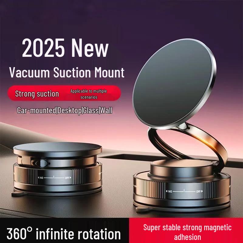 Universal Magnetic Car Phone Holder with Vacuum Suction for Dashboard and Desktop