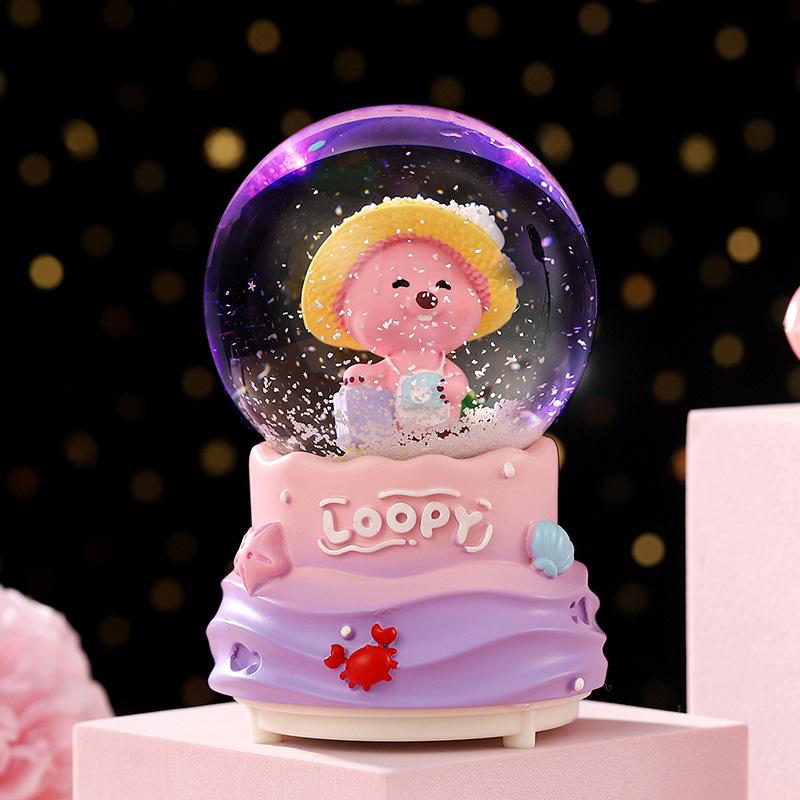 Christmas Fantasy Crystal Ball Music Box - Princess Ornament Gift for Girls' Birthdays