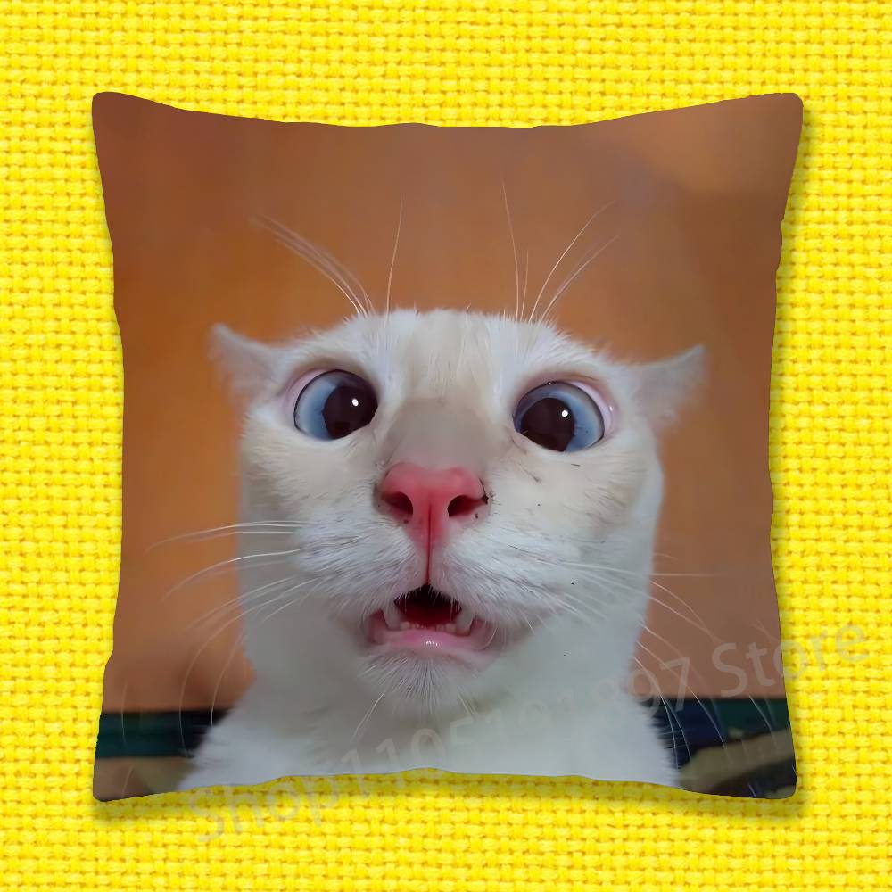 Cat Pet Cute Funny Throw Pillow Case For 45x45cm 40x40cm 30x30cm 50x50cm 55x55cm Square Home Pillowcase Case