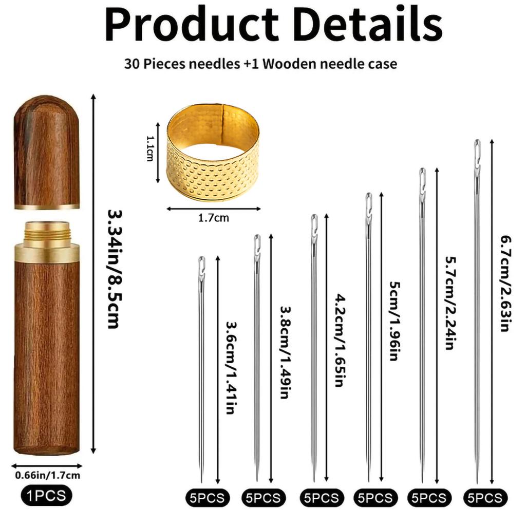 Side Hole Blind Sewing Needles Stainless Steel Elderly Needles Hand Sewing Stitching Pin DIY Home Self Threading Needle with Thi