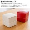 Kamoshika Douguten Square Lidded Storage Container Set, 2-Tier, Microwave-Safe, Banko Ware Ceramic, Made In Japan (Red)