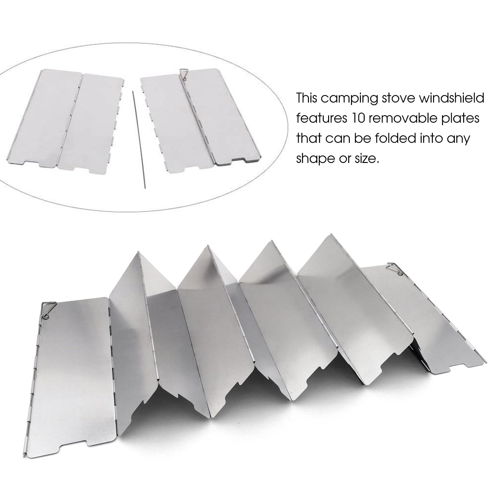 

Folding Stove Windscreen 10 Plates Aluminum Camping Cooker Stove Wind with Storage Bag