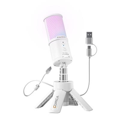 COMICA EJoy Uni S Condensateur USB IA RVB Bruit Idéal pour le Jeu Travailler depuis et la Narration Compatible avec Microphone, Réduction du Bruit, Éclairage,