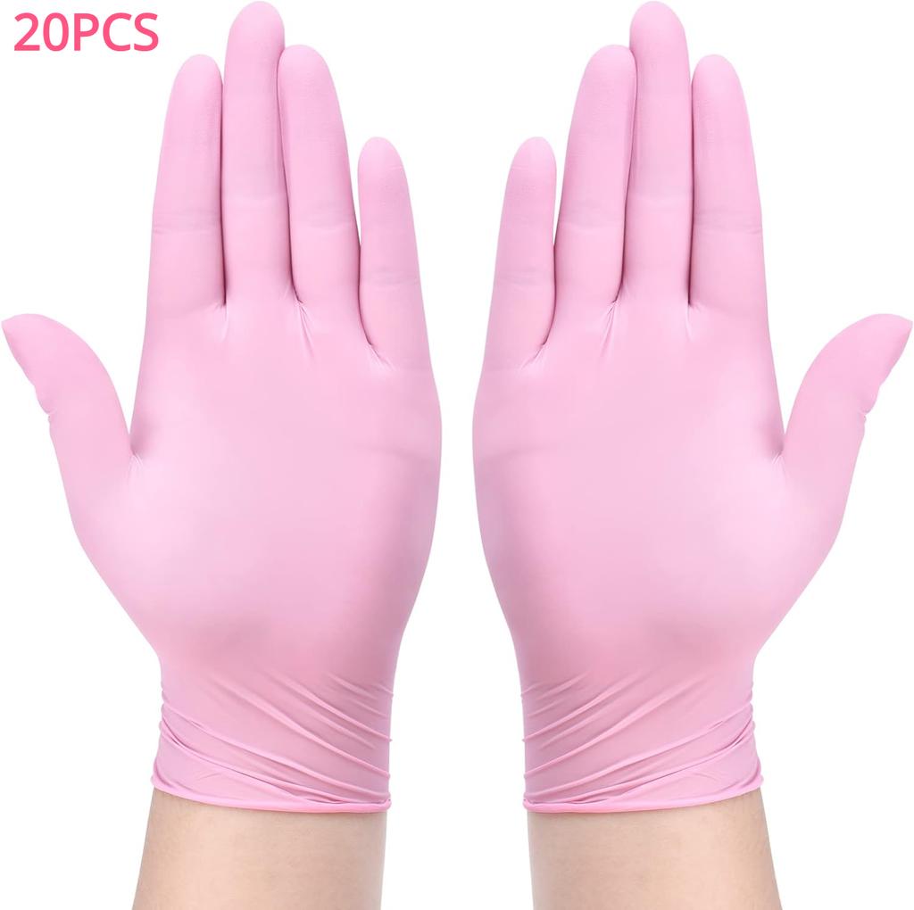100/50/20PCS Light Pink Disposable Nitrile Gloves Waterproof Anti-static Durable Light Pink Gloves For Kitchen Cooking Tools
