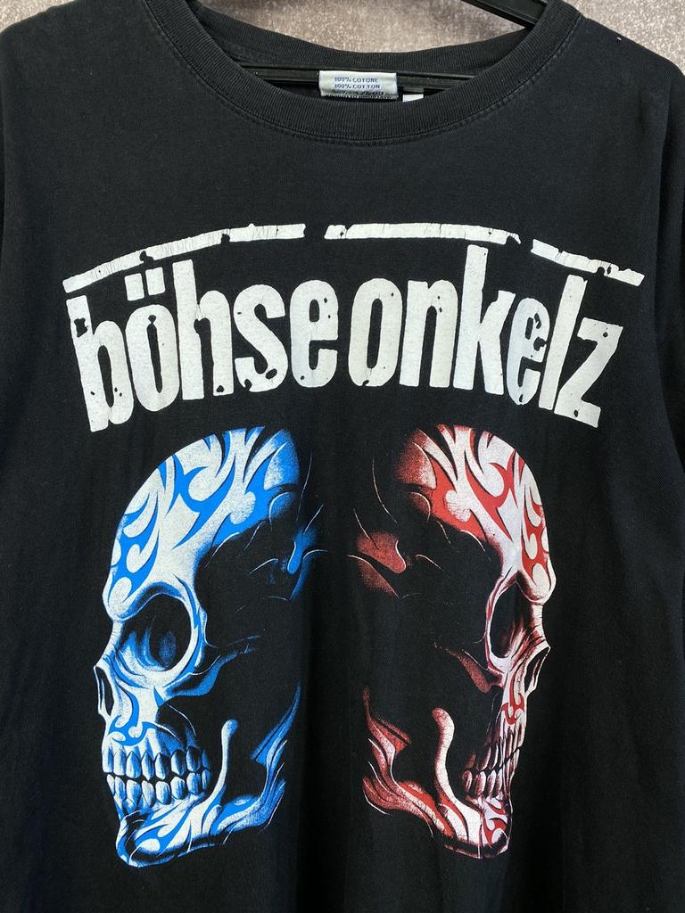 Band Tees × Vintage Böhse Onkelz Vintage 90s Rock Band Tee Tour T-Shirt Size Onkelz Global Tour T-shirt Street Hip Hop Oversized Y2k Casual Clothing