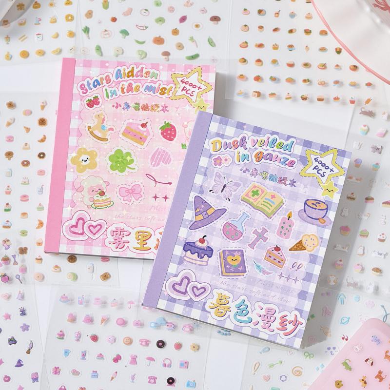 32-Piece Mini Cute Cartoon Label Stickers, Adorable Cartoon Patterns for Journal Marking & File Classification