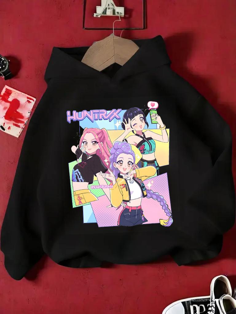 KPop Hunter Rumi Derpy Cartoon Girls Boy Hooded Sweatshirt Warm Children's Wave Fashion Casual Tops Casual Girls Clothing