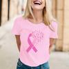 Women's Casual Pullover Short Sleeve Neck T-Shirt with Breast Print