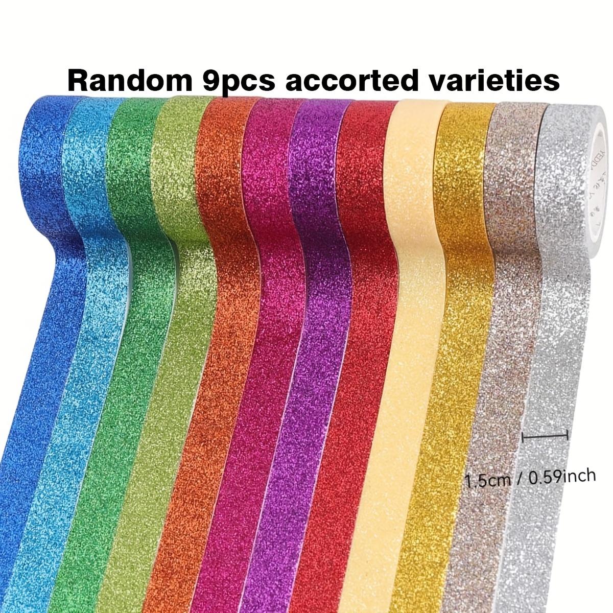 

Блестящая декоративная лента для искусства, скрапбукинга, декорирования и поделок 9 rolls разноцветный