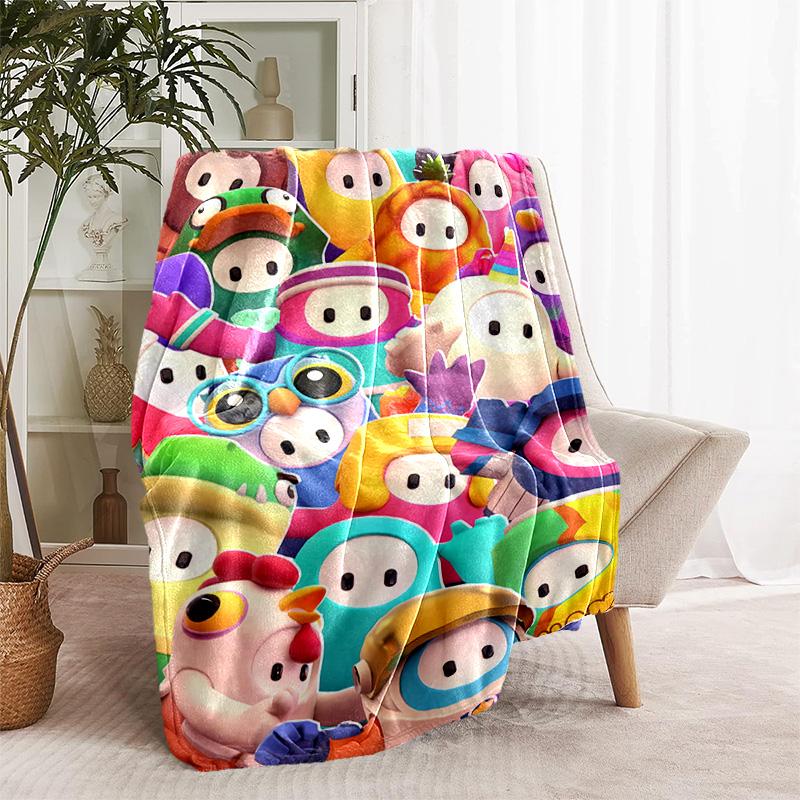Game Fall guys printed throw blanket—lightweight,soft,warm;versatile blanket all seasons—perfect air-conditioning throw,nap blanket