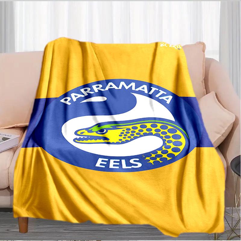 Parramatta Eels Team Crest Blanket Suitable for Sofas, Beds, Offices, And Camping - Perfect Gift for Halloween Christmas