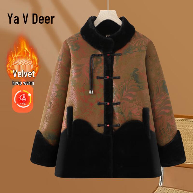 

Зимнее пальто для женщин среднего возраста Yalu с подкладкой из искусственного меха 4XL