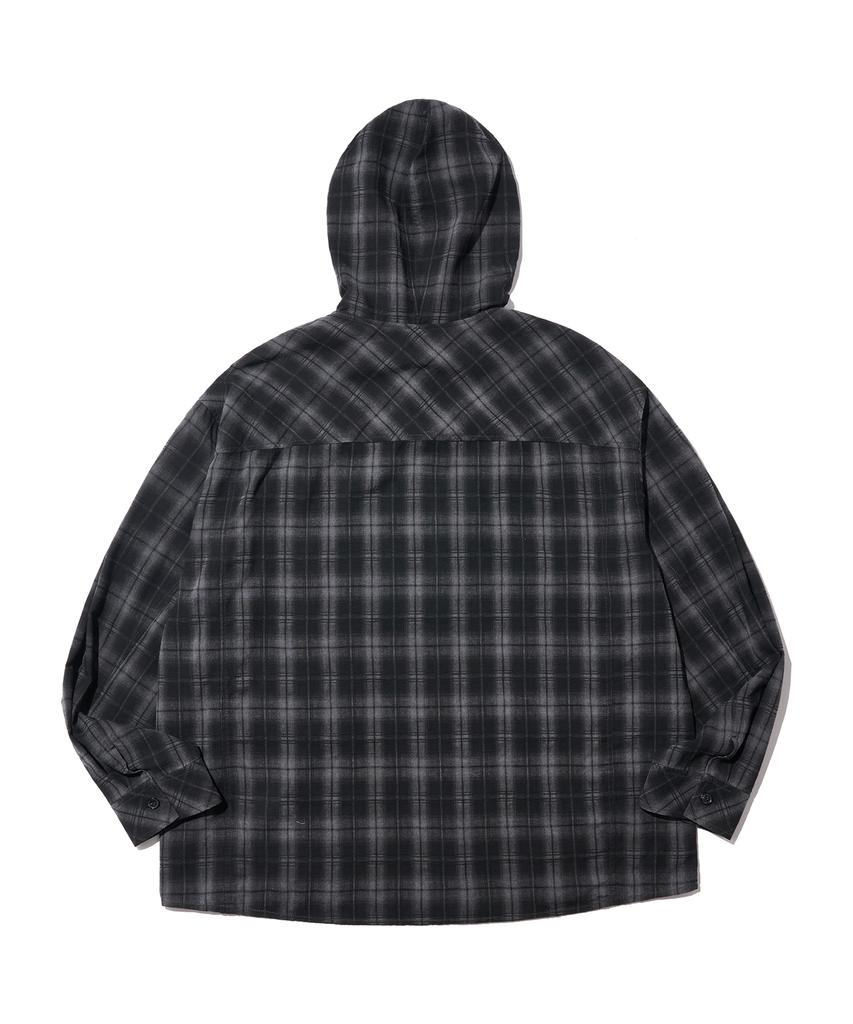 Nontai Check Hoody Shirts (Black)