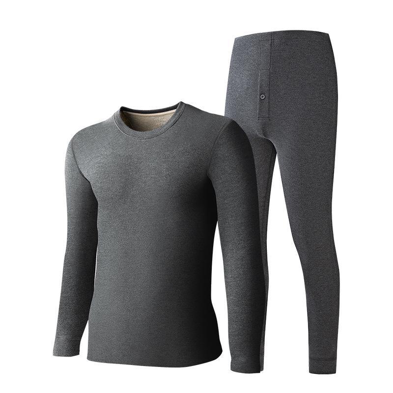 [Extra Warm] Men's Mulberry Silk Wool Thermal Underwear Set for Fall/Winter