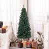 150cm Pencil-Shaped Christmas Tree with Foldable Base and 317 Branches for Bedroom or Office (Green)