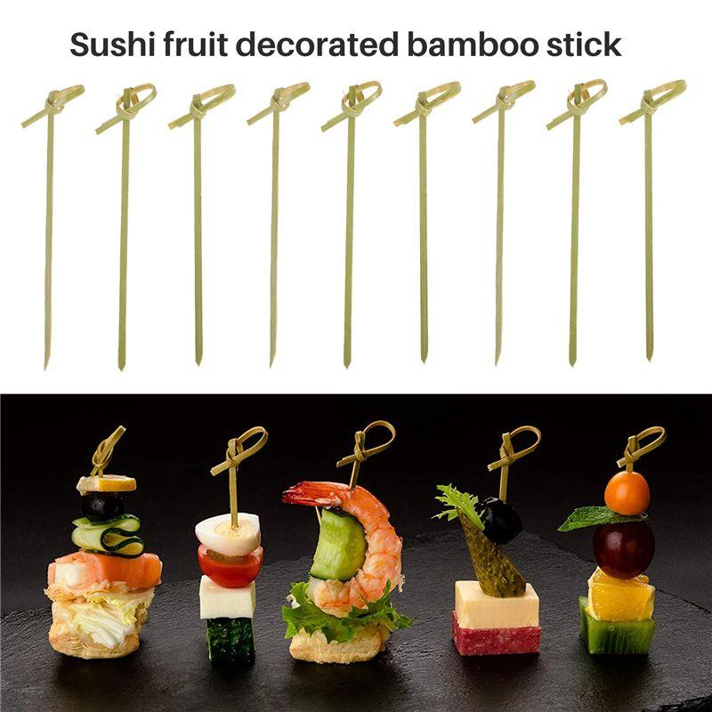 A20F-500Pack Bamboo Cocktail Picks Cocktail Toothpicks Bamboo Skewers Toothpicks For Appetizers 4 Inch