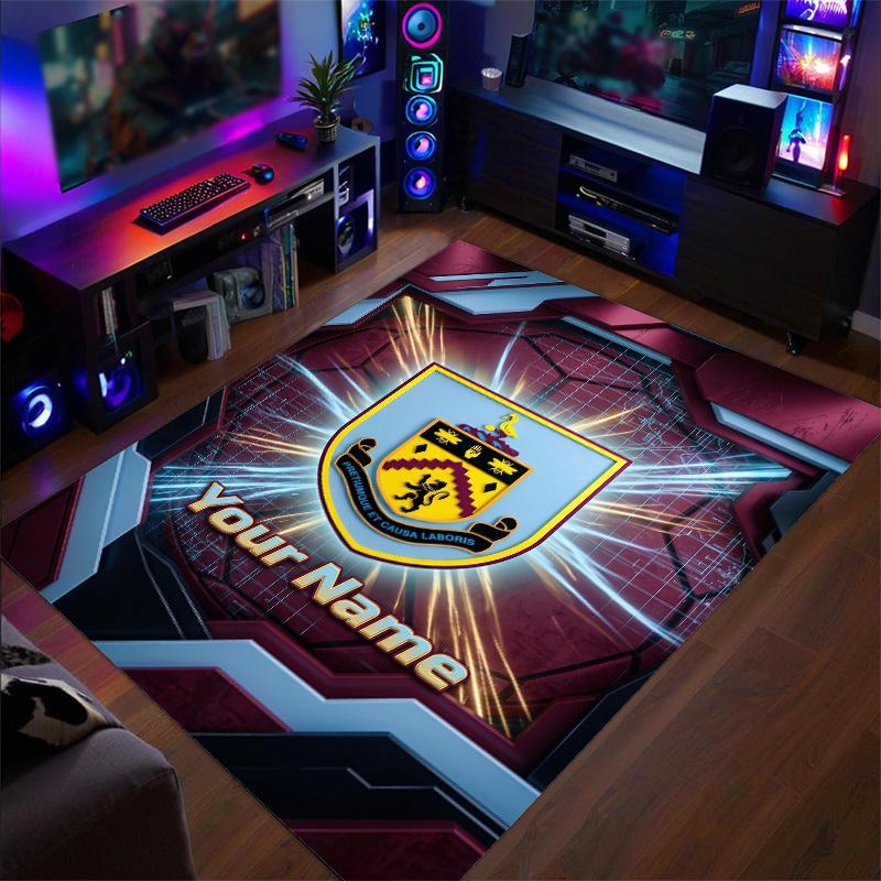 Crystal Velvet Rug Burnley Football Print Custom Name Text Floor Mat Home Decor