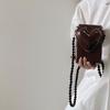 Niche Design Sense New Female Bag Spice Girl Style Patent Leather Three-Dimensional Love Crossbody Beads Mobile Phone Pack