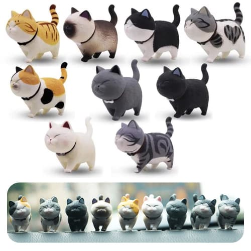 SYLHD Mother and Child Figure, Cat Figure, Kitten Toy Set, Mini Toy Figure, Cat Character, Birthday Party Accessory, Colorful