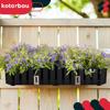 Balcony Flowerpot Box For Railing Rustic Anthracite 60Cm 2 Pcs