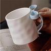 300ml Large Coffee Mug with Handle Tea Cup Novelty Versatile Durable Coffee Tea Mug with Bow Design,Thoughtful Gift(Blue)