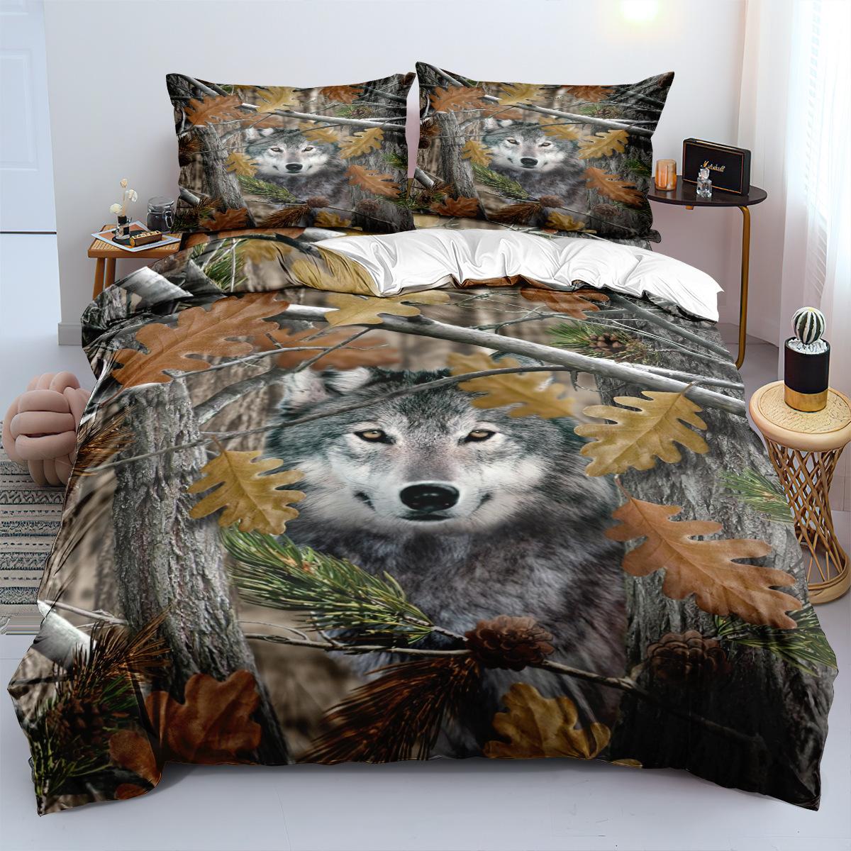 

Foreat Snowy Wolf 3D Print Bedding Set Cozy Soft Duvet Cover King Queen Twin Size Birthday Gift for Boy Kid Adult Bedroom Decor EU Single 135x200cm