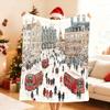Retro Christmas Street Scene Blanket For Soft Throw Blanket for Picnic Bed Sofa Home Bedroom Cozy Warm Comfortable