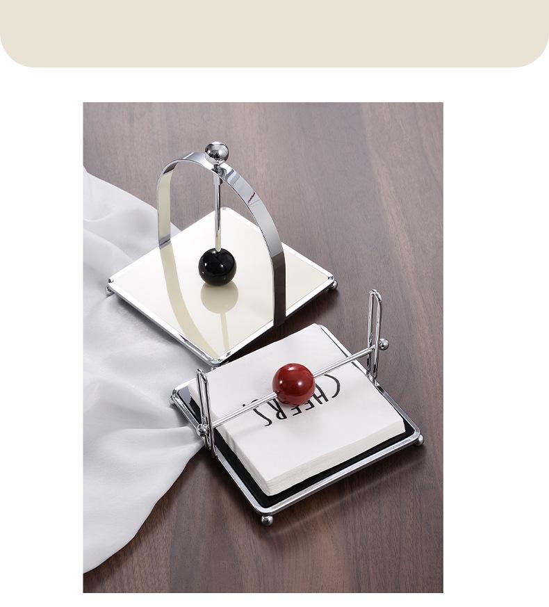 Luxury Mid-Century Silver Tissue Holder for Restaurants & Hotels