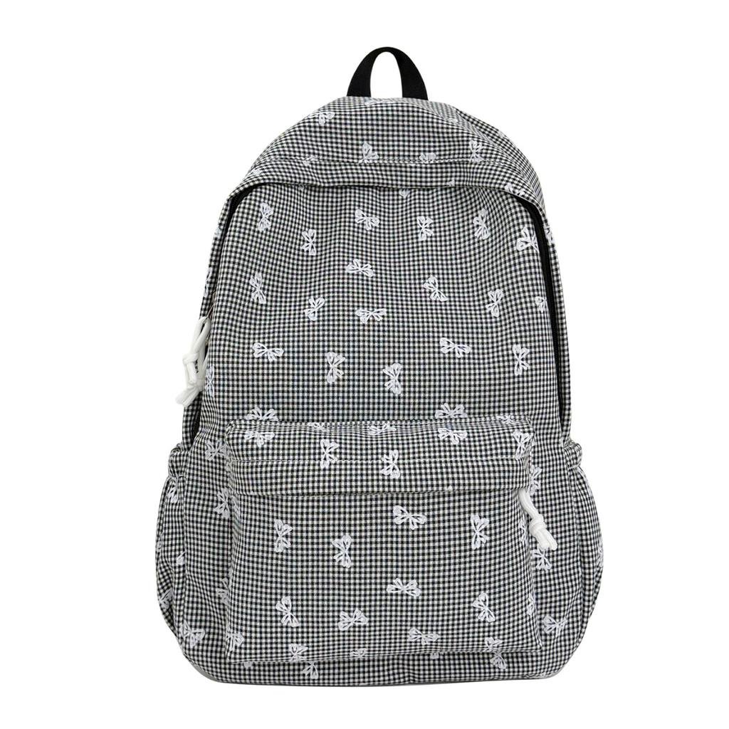 Schoolbag new schoolbag female ins college style backpack large capacity Korean version bow print middle school backpack