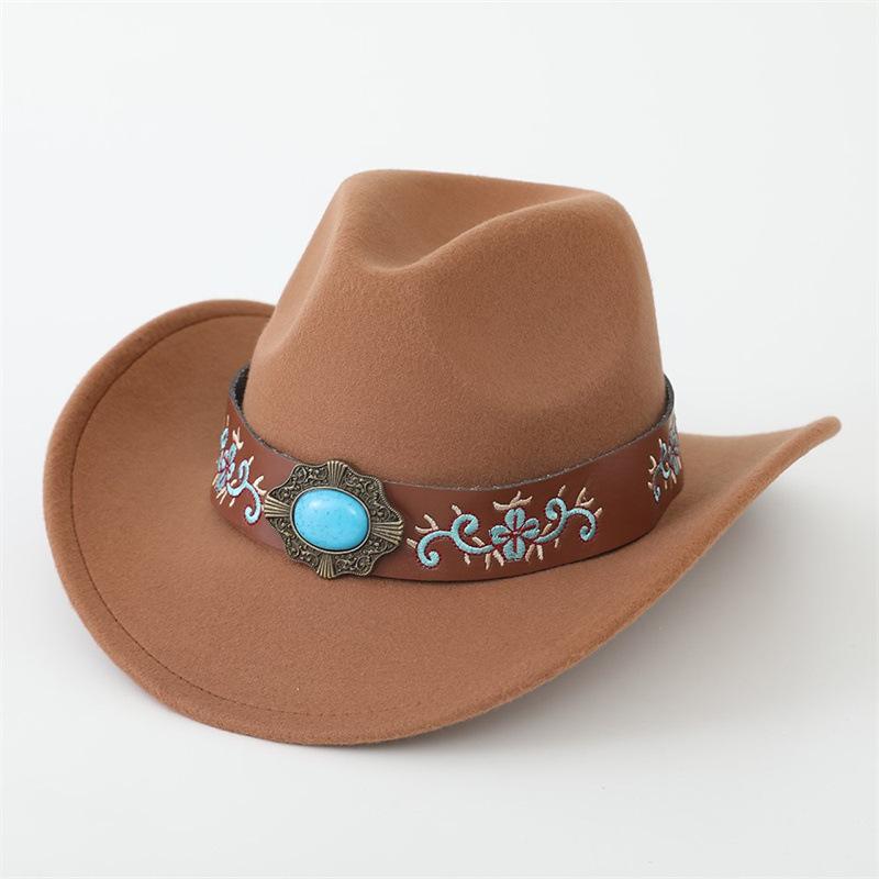 Felt hat Outdoor retro jazz hat Holiday travel European, American British style Western cowboy hat