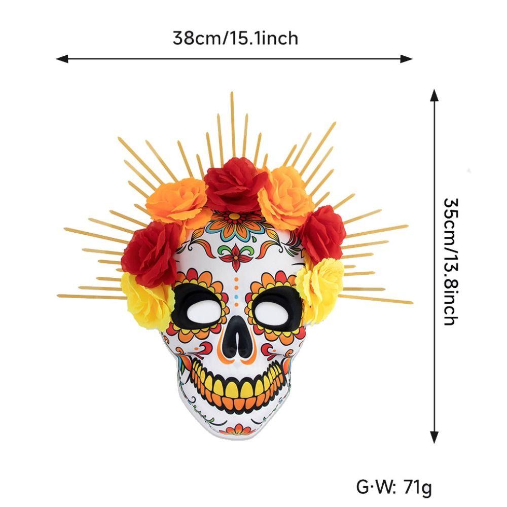 Halloween Mexican Day of The Dead Mask EVA Full Mask Halloween Party Mask Eye Mask Three-dimensional Skull Mask Masquerade