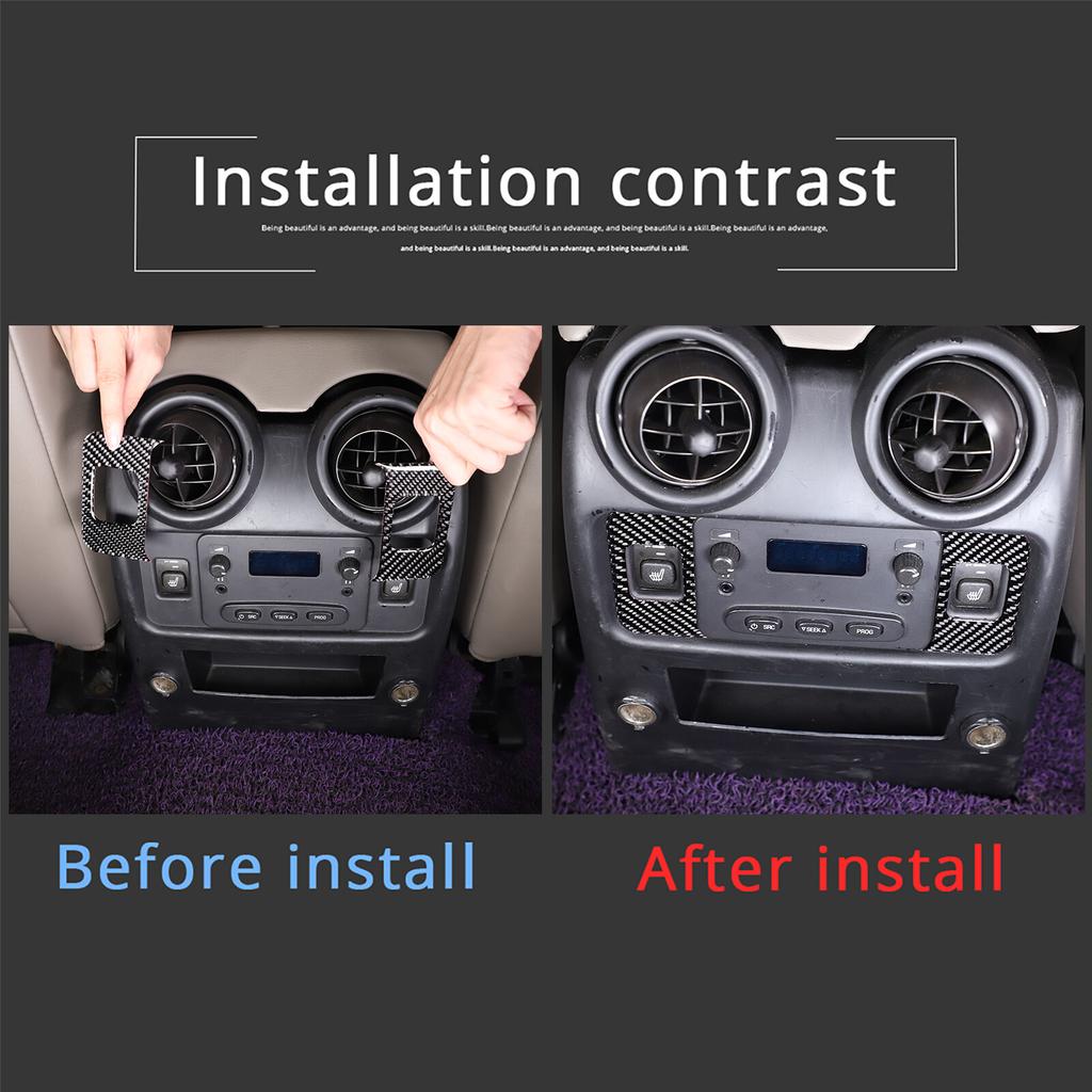 Carbon Fiber Rear Air Vent Heating Cover Trim Sticker For Hummer H2 2003-09