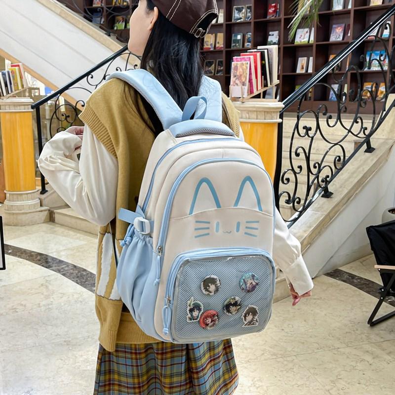 Student schoolbag High value junior high school girls backpack New large capacity backpack Student spine bag