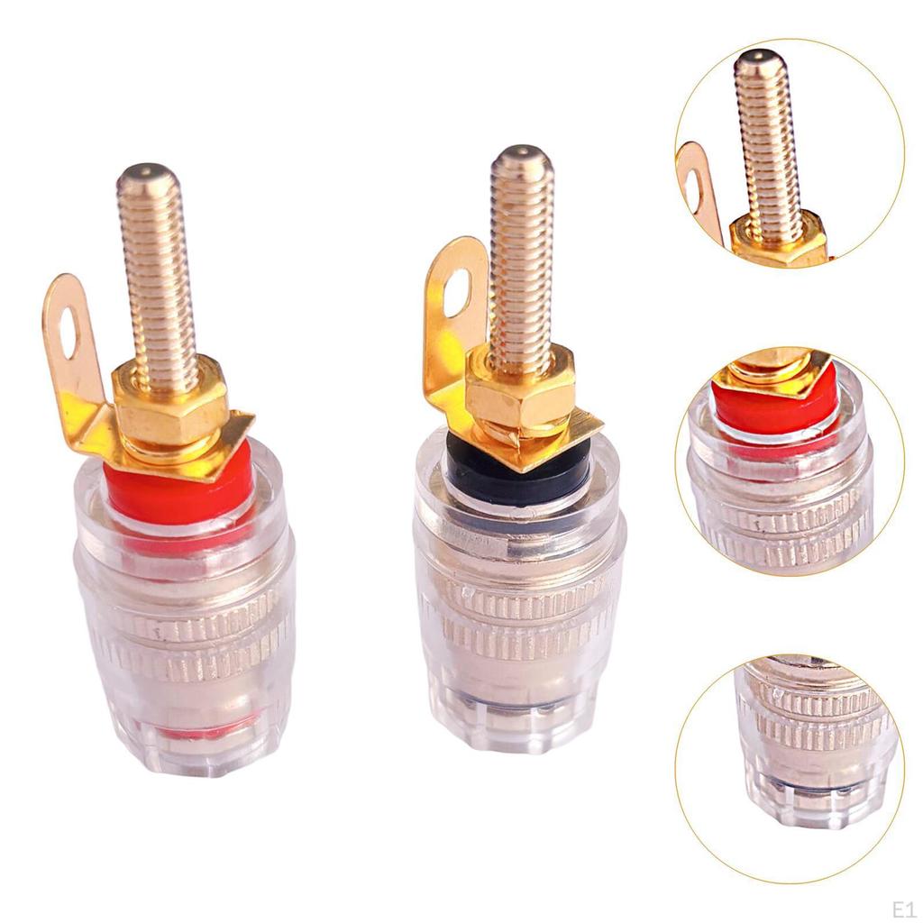 2x Amplifier Speaker Terminal Binding Post 4mm Clear Copper