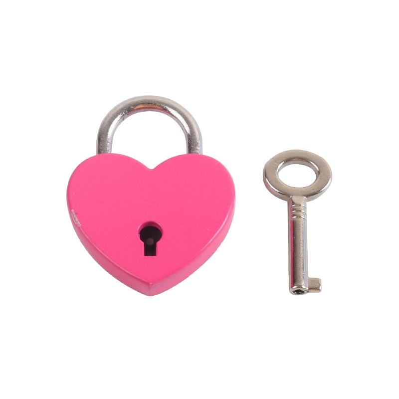 Antikes Vorhängeschloss in Herzform, Vintage-Schloss, rosa, romantisch, schöne Tagebuch-Vorhängeschlösser, Schlüsselschloss mit Schlüssel, Hochzeitsschmuck