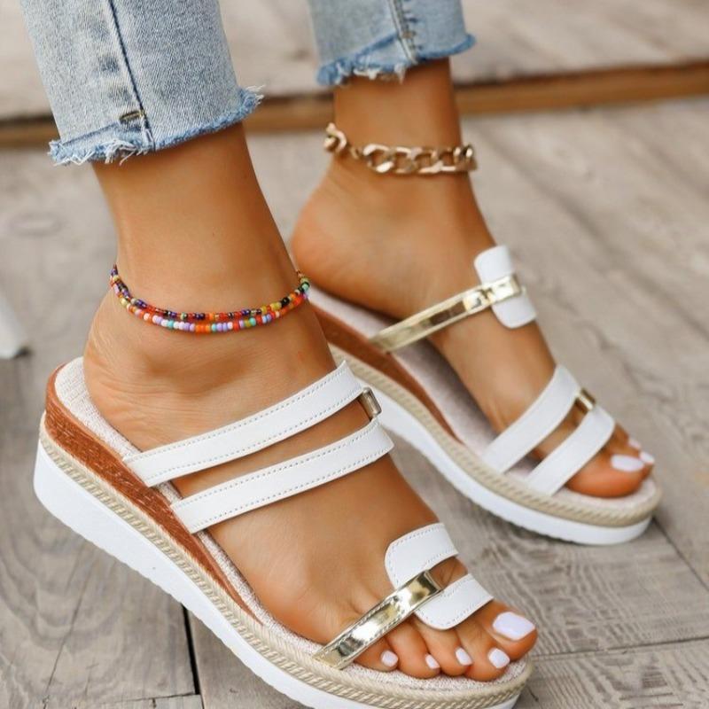 Large Size Wedge Sandal Slipper Summer Comfortable Fashion Slipper with Platform Bottom and Muffin Bottom