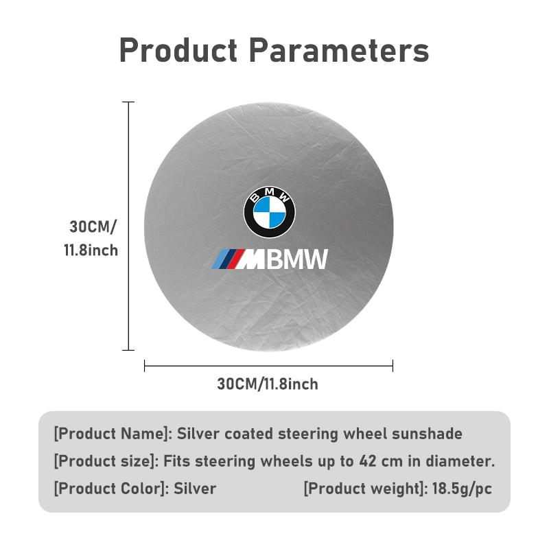 CLRJ1 Foldable Car Steering Wheel Sun Shade Sun Protection Anti-uv Sunscreen For BMW Performance X1 M3 M6 F01 F02 E34 E36 E60 F10 F20