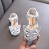 Spring-autumn Korean-style girls' small/medium/large children's dance flat shoes, performance shoes, princess leather shoes with bowknot