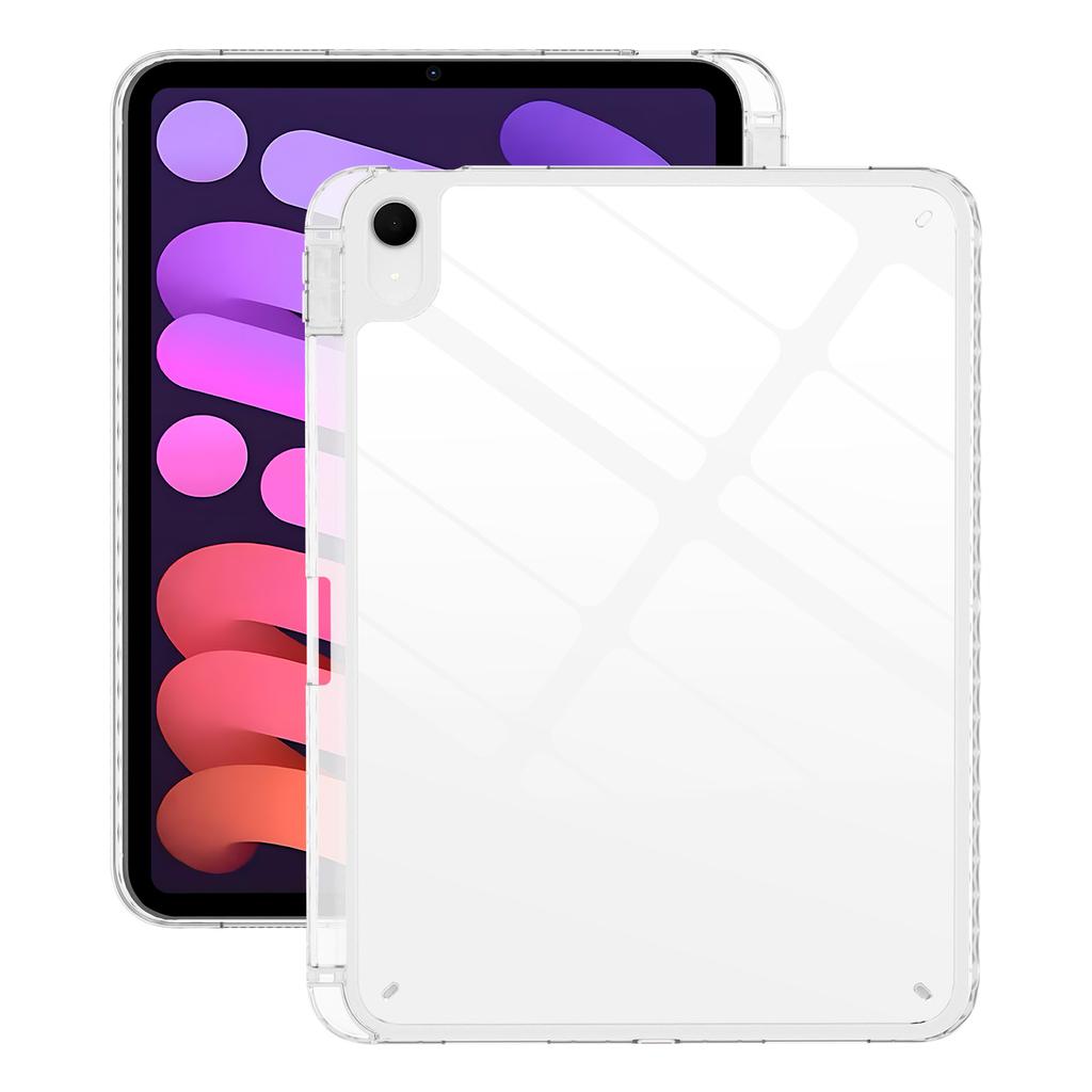 For iPad (2025) / 10.9 (2022) Case TPU + Acrylic Clear Back Ultra Thin Tablet Cover with Pen Slot