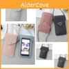 Fashionable Heart-shaped Decor Transparent Touch-screen Mobile Phone Bag For Women
