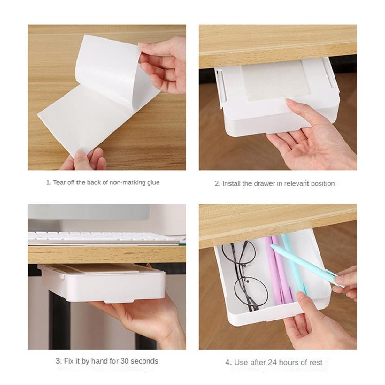 Under Desk Drawer Storage Organizer Multifunctional Large Capacity Storage Box Strong Adhesive Table Shelf