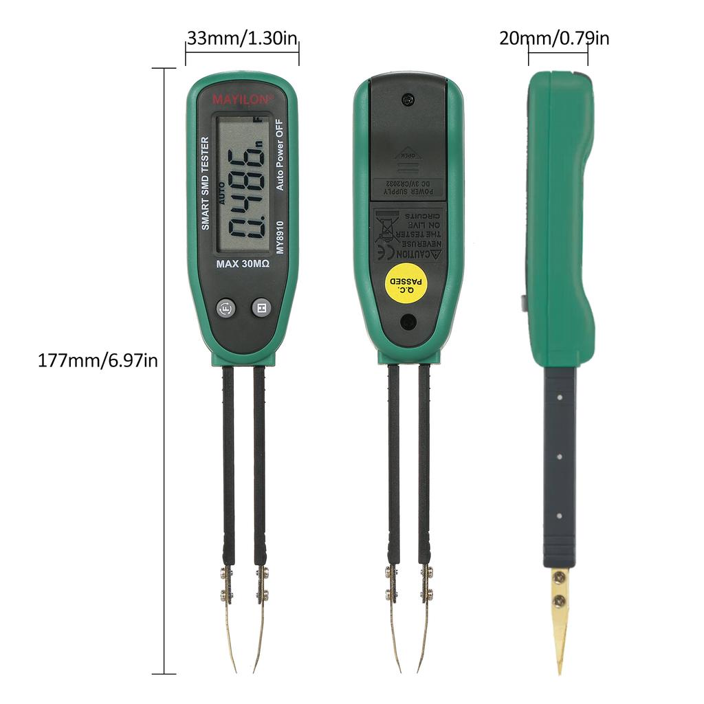 MAYILON MY8910 Smart SMD Tester Testing Clips Tweezers Resistor Capacitor Pen-type 30M Ohm Resistance