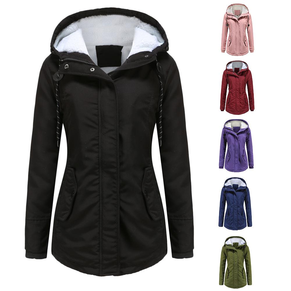 Parka Autumn and Winter Women's Lambskin Cotton Coat Thickened Fleece Cotton Jacket