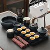 Zen style Kung Fu tea set Household ceramic teapot Teacup tea tray tea set A complete set of high temperature resistance, gifts