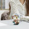 Crystal Coffee Mug Anti-Scald Glass Mugs Tea Cup Coffee Mug Built-in Selected Dried Flowers For Family Friends