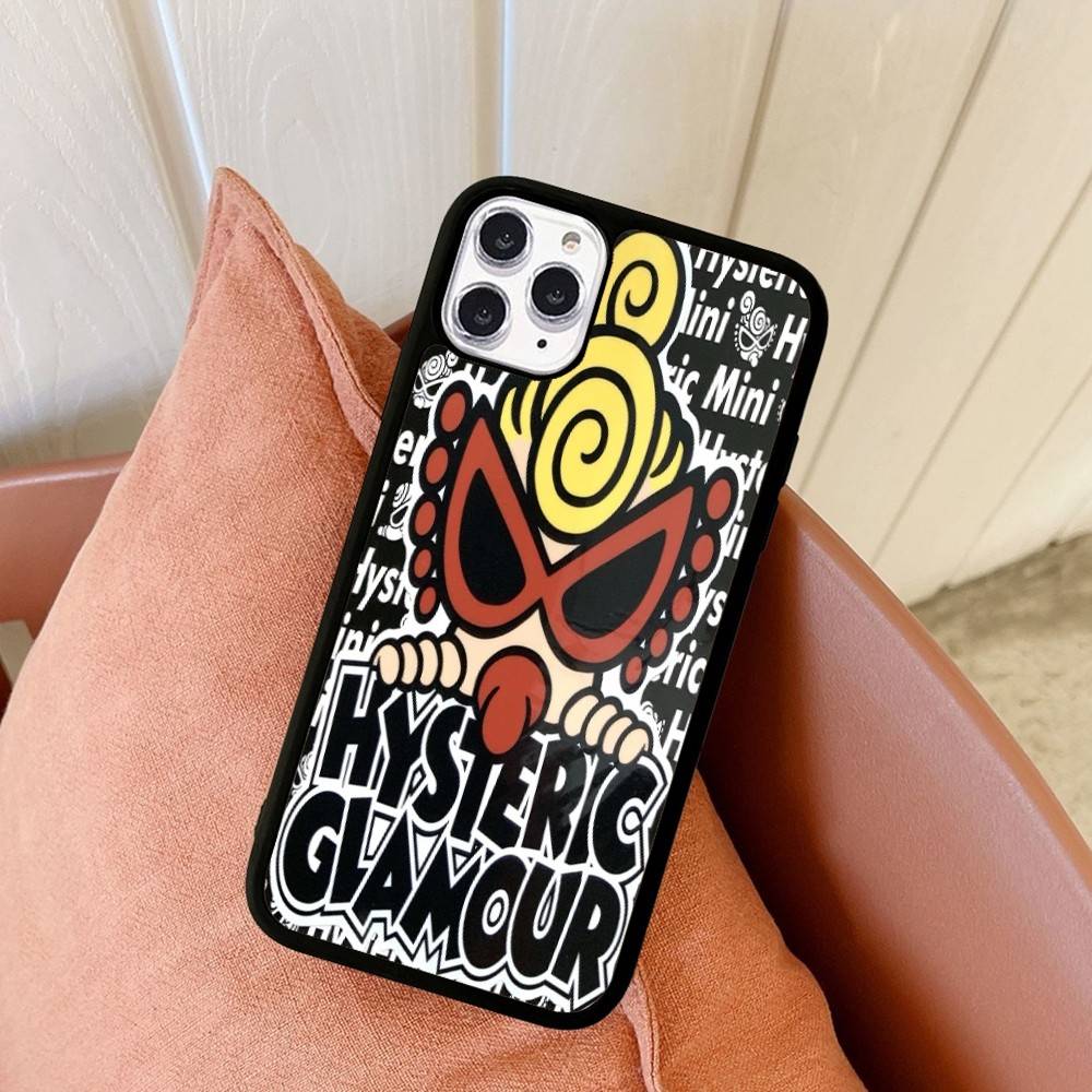 Japan Fashion H-Hysteric M-Mini PC+TPU Phone Case For iPhone 17 16 15 14 13 12 11 Pro Max Plus Kawaii Cartoon Cover