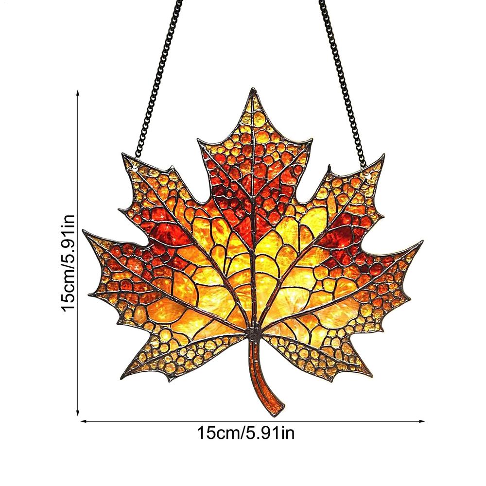 Garden Sun Catchers Decorative Wall Art Ornaments Fall Maple Leaves Window 2D Art Pendant Sun Catcher For Windowsill Bedroom