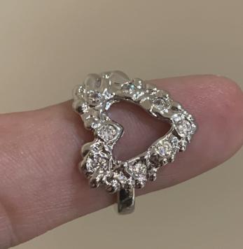 Hollow Heart Open Ring Sweet Cool Daily Hand Jewelry