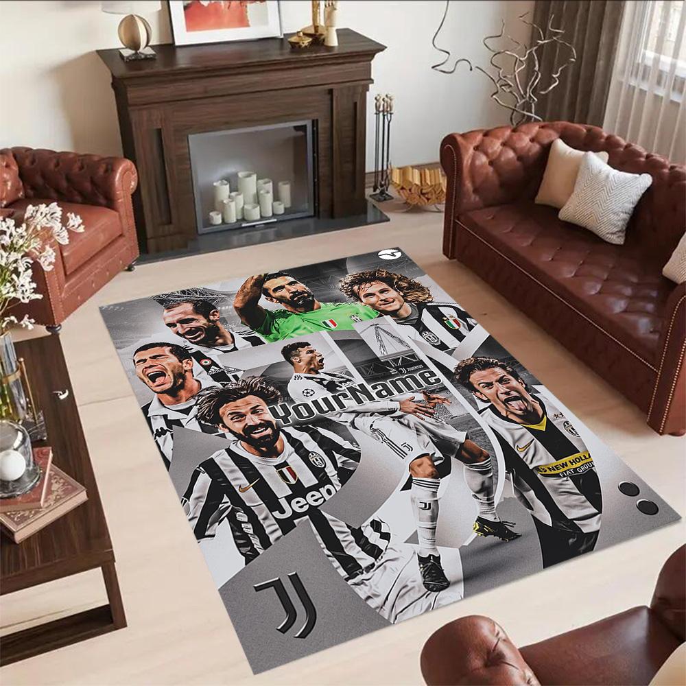 Juventus Customize Your Name Carpet Perfect for Playrooms Dormitory Dining Room Foyer Antislip Carpet Office Home Decor Wedding Party Gift