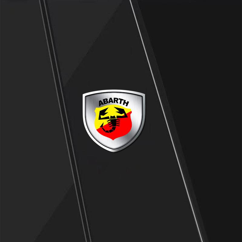 1Pc Car Metal Sticker Custom Shield Car Rear Trunk Shield Emblem Badge Sticker for Abarth Abbas 695 595 500 Competizione 124 Spider PUNTO